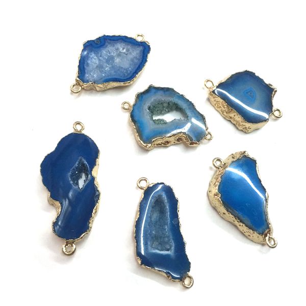 natural stone slice agates pendants double hole connector for jewelry making diy necklaces accessorie size 15x30mm-15x35mm, Silver
natural stone slice agates pendants double hole connector for jewelry making diy necklaces accessorie size 15x30mm-15x35mm, Silver
