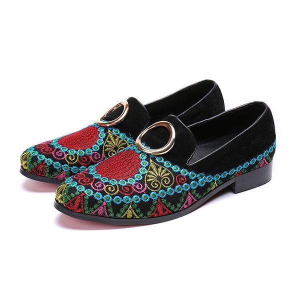 fashion men suede loafers party dress shoes multicolor embroidered leather casual men shoes slip on mules bohemia style flats, Black
fashion men suede loafers party dress shoes multicolor embroidered leather casual men shoes slip on mules bohemia style flats, Black