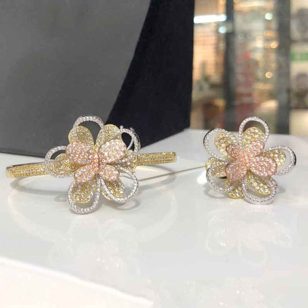 dazz fashion luxury butterfly double-layer flower design ring bangle women wedding african bride full cubic zircon jewelry sets, Silver
dazz fashion luxury butterfly double-layer flower design ring bangle women wedding african bride full cubic zircon jewelry sets, Silver