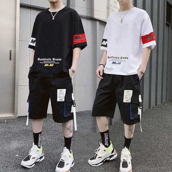 sports suit men's casual trend students summer short-sleeved t-shirt sportswear sportswear t-shirt loose and handsome two-piece suit, Gray
sports suit men's casual trend students summer short-sleeved t-shirt sportswear sportswear t-shirt loose and handsome two-piece suit, Gray