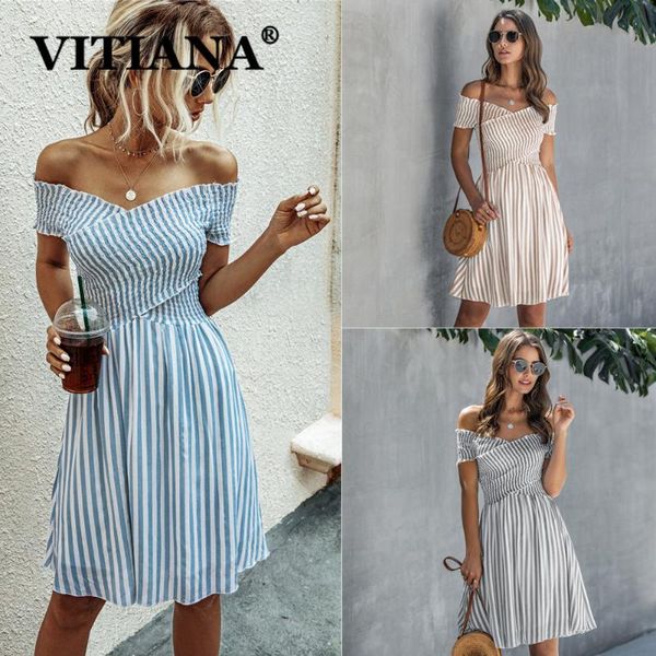 casual dresses vitiana women striped party dress for womens summer 2021 female short sleeve off shoulder woman streetwear vestidos, Black;gray
casual dresses vitiana women striped party dress for womens summer 2021 female short sleeve off shoulder woman streetwear vestidos, Black;gray