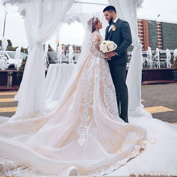 abrabic dubai muslim wedding dresses champagne lace long sleeve wedding dress 2019 luxury high neck church gothic wedding gowns, White
abrabic dubai muslim wedding dresses champagne lace long sleeve wedding dress 2019 luxury high neck church gothic wedding gowns, White