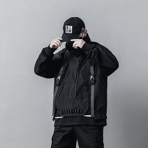 male high street hip hop tooling coat waistcoat outerwear men pullover hooded sleeveless cargo jacket vest removable hat, Black;brown
male high street hip hop tooling coat waistcoat outerwear men pullover hooded sleeveless cargo jacket vest removable hat, Black;brown