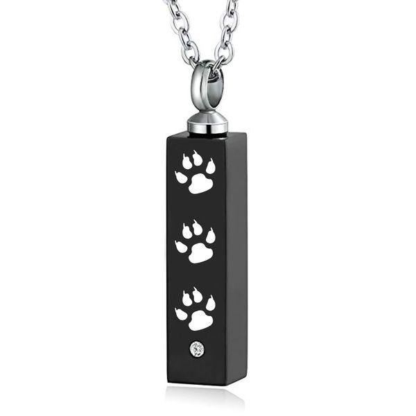 cremation pendant bar rectangle black pet pendant necklace cat paw print memorial keepsake birthstone crystal cremation jewelry, Silver
cremation pendant bar rectangle black pet pendant necklace cat paw print memorial keepsake birthstone crystal cremation jewelry, Silver