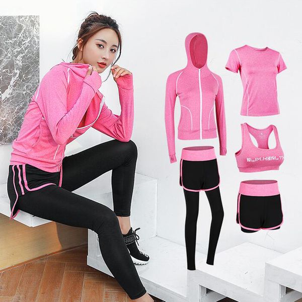 yoga sets women 5-piece set sport suit quick dry bra set female short-sleeved shorts long pants outdoor sportswear fitness suit, White;red
yoga sets women 5-piece set sport suit quick dry bra set female short-sleeved shorts long pants outdoor sportswear fitness suit, White;red