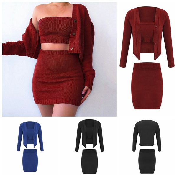 casual women autumn knitted three pieces sets tube coat skirt outfits two piece bodycon party cardigan mini dress sets, White
casual women autumn knitted three pieces sets tube coat skirt outfits two piece bodycon party cardigan mini dress sets, White
