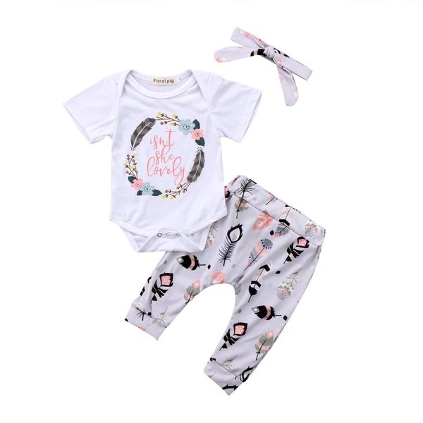 2019 new feather&floral 3pcs baby girls summer clothes short sleeve white romper playsuit pants cotton newborn outfits set hot, Pink;blue
2019 new feather&floral 3pcs baby girls summer clothes short sleeve white romper playsuit pants cotton newborn outfits set hot, Pink;blue