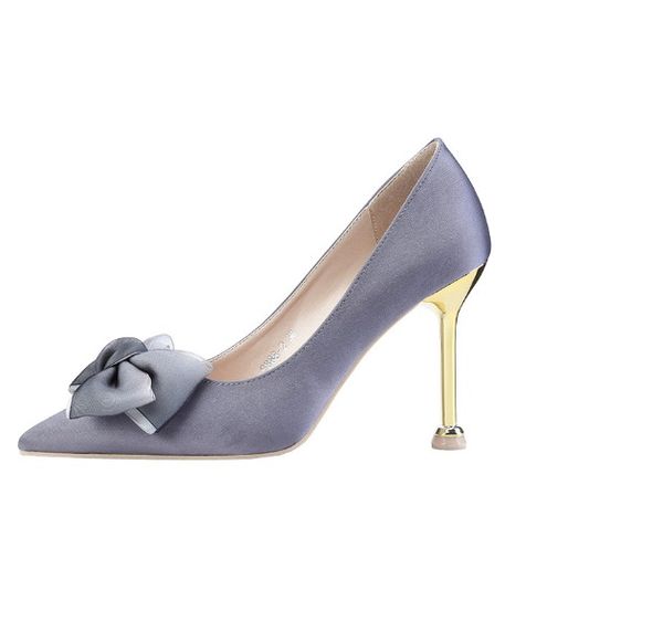 european style pointed high-heeled shoes with bows women's single shoes satin was thin professional ol women's shoes, Black
european style pointed high-heeled shoes with bows women's single shoes satin was thin professional ol women's shoes, Black