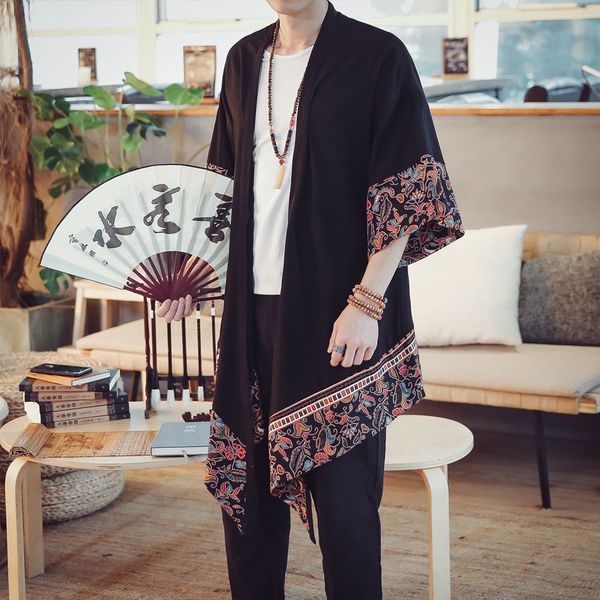 cotton linen long cardigan trench coat men spring autumn summer fashion casual loose thin kimono jacket overcoat men's clothing, Tan;black
cotton linen long cardigan trench coat men spring autumn summer fashion casual loose thin kimono jacket overcoat men's clothing, Tan;black