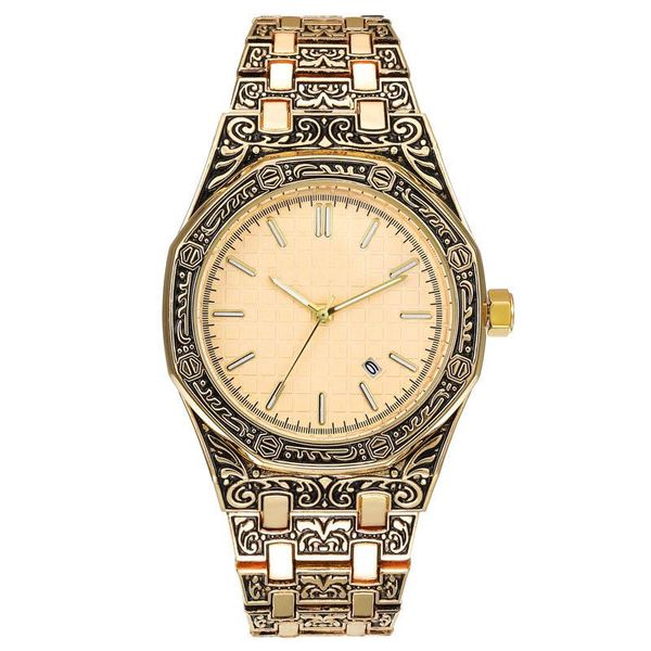 luxury men's quartz movement watch classic style stainless steel strap carved watch folding buckle fashion simple style, Slivery;brown
luxury men's quartz movement watch classic style stainless steel strap carved watch folding buckle fashion simple style, Slivery;brown