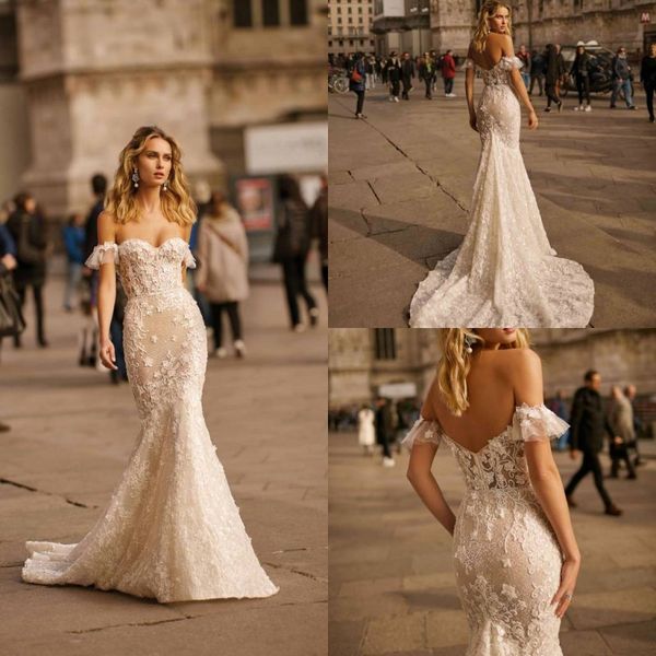 2020 berta glamorous mermaid wedding dresses off shoulder sequines beading applique lace wedding gowns sweep train vestidos de novia, White
2020 berta glamorous mermaid wedding dresses off shoulder sequines beading applique lace wedding gowns sweep train vestidos de novia, White