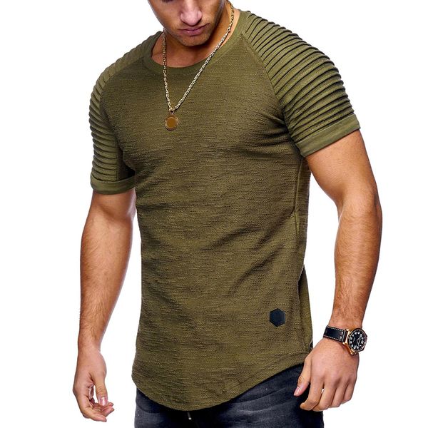 man's short sleeve swag cuve hem t shirt pleated shoulder jacquard striped slim fit t-shirt men hip hop tshirt streetwear top, White;black
man's short sleeve swag cuve hem t shirt pleated shoulder jacquard striped slim fit t-shirt men hip hop tshirt streetwear top, White;black