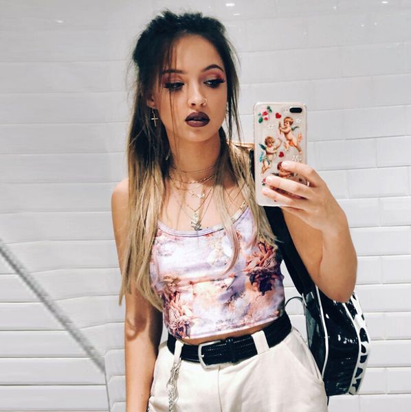 лето sexycrop танк camis топы женщина угол печать рукава вскользь daily довольно стильные дамы кожа да кости одежды, White
лето sexycrop танк camis топы женщина угол печать рукава вскользь daily довольно стильные дамы кожа да кости одежды, White