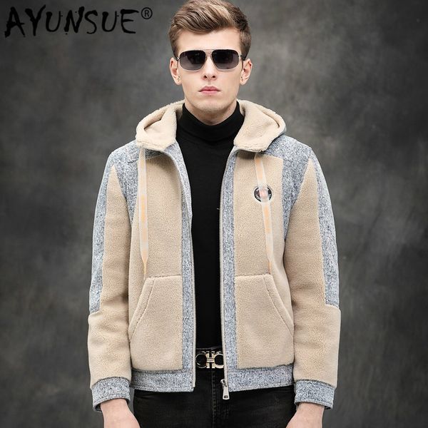 ayunsue real fur coat men autumn winter sheep shearing wool coats denim jacket hooded fashions men's fur jackets wb19055 kj3124, Black
ayunsue real fur coat men autumn winter sheep shearing wool coats denim jacket hooded fashions men's fur jackets wb19055 kj3124, Black