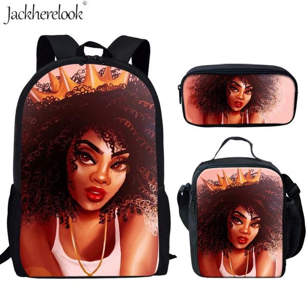 jackherelook 3pcs/set student backpack african afro queen child teenage girls bookbag american black art girl print pencil bags
jackherelook 3pcs/set student backpack african afro queen child teenage girls bookbag american black art girl print pencil bags