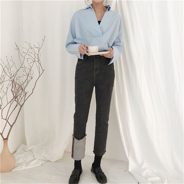 hzirip black autumn elastic sweet irregular wild new woman casual straight high waist denim women fashion ankle-length pants, Blue
hzirip black autumn elastic sweet irregular wild new woman casual straight high waist denim women fashion ankle-length pants, Blue