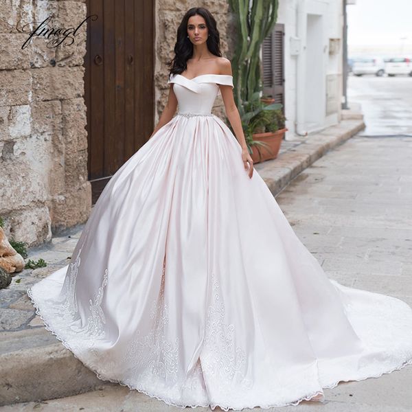 boat neck matte satin ball gown wedding dresses 2019 luxury appliques beaded sashes court train vintage bridal gowns, White
boat neck matte satin ball gown wedding dresses 2019 luxury appliques beaded sashes court train vintage bridal gowns, White