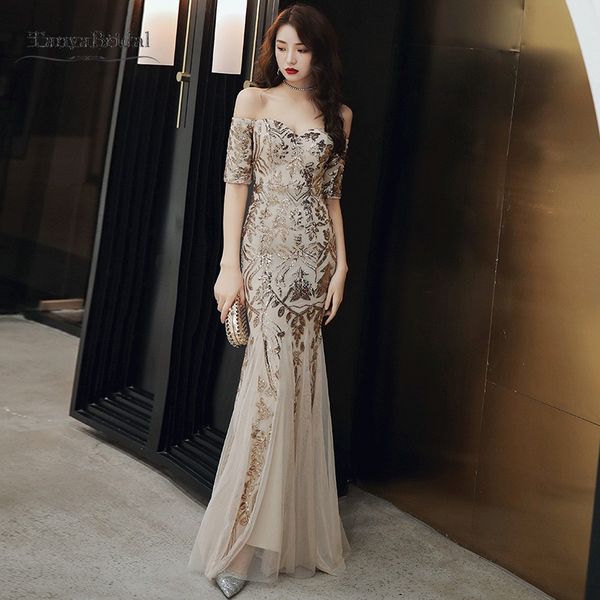 2020 new listing off-the-shoulder sequin evening gown long paragraph bridal dress fashion party temperament elegant prom gowns, White;black
2020 new listing off-the-shoulder sequin evening gown long paragraph bridal dress fashion party temperament elegant prom gowns, White;black