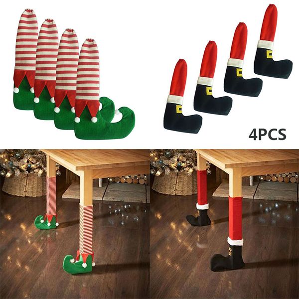 4pcs christmas chair table leg foot socks prevent scraping decorations gift new