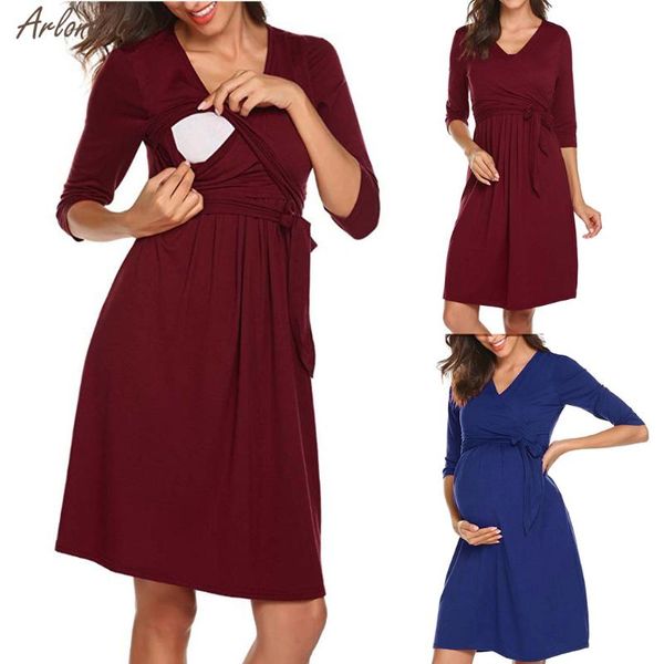 women pregnant nusring maternity long sleeve breastfeeding frenulum solid dress women casual boat neck dress new fashion summer, White
women pregnant nusring maternity long sleeve breastfeeding frenulum solid dress women casual boat neck dress new fashion summer, White