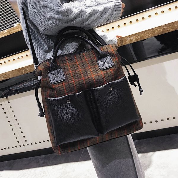 retro check woolen cloth handbag new female bag european and american fashion shoulder messenger bag tote big
retro check woolen cloth handbag new female bag european and american fashion shoulder messenger bag tote big