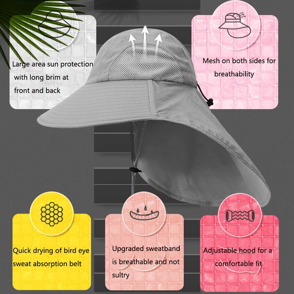 outdoor child sun protection caps breathable quick dry hunting hiking hat fishing cap wide brim hat with neck flap multi-color, Black;white
outdoor child sun protection caps breathable quick dry hunting hiking hat fishing cap wide brim hat with neck flap multi-color, Black;white