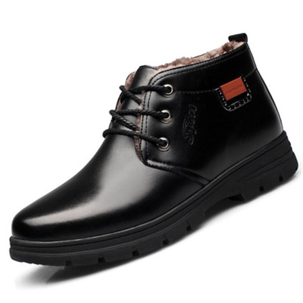 2019 winter men winter leather boots soft bottom warm men's boots male snow old age antiskid velvet daddy shoes 39-44, Black
2019 winter men winter leather boots soft bottom warm men's boots male snow old age antiskid velvet daddy shoes 39-44, Black