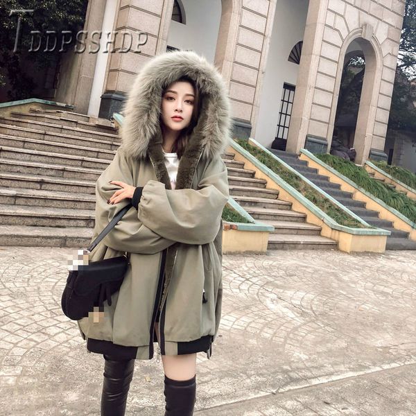 2019 winter women cargo coat parkas harajuku lining with fluff loose female overcoat, Black
2019 winter women cargo coat parkas harajuku lining with fluff loose female overcoat, Black