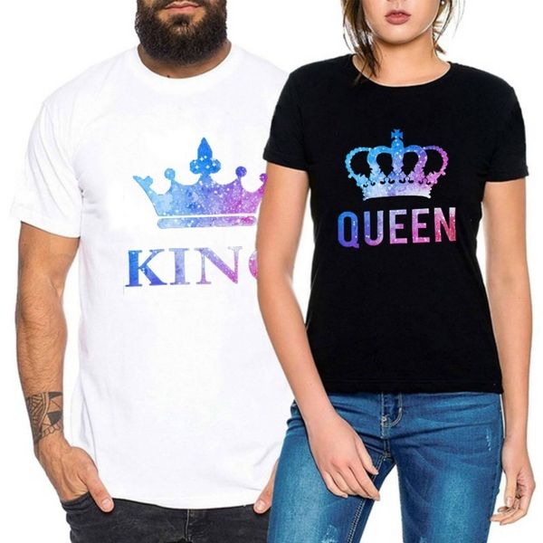 20189 summer new style printed couples t-shirt k men's q women's 1114-qlc09-p20, White
20189 summer new style printed couples t-shirt k men's q women's 1114-qlc09-p20, White