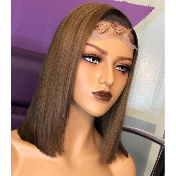 180density short bob silky straight full lace wigs with baby hair pre plucked highlight 360 lace frontal wigs bleached knots, Black;brown
180density short bob silky straight full lace wigs with baby hair pre plucked highlight 360 lace frontal wigs bleached knots, Black;brown