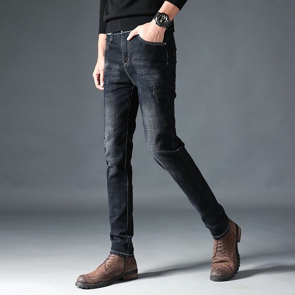 mens skinny jeans nice classic solid casual designer straight dark grey stretch denim trouers, Blue
mens skinny jeans nice classic solid casual designer straight dark grey stretch denim trouers, Blue