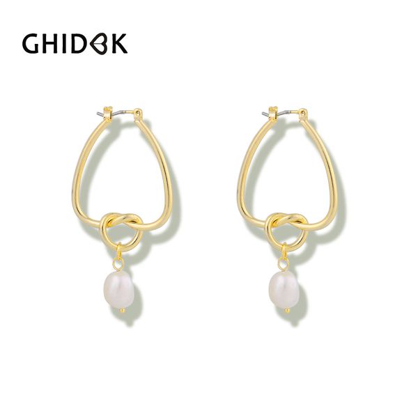 ghidbk baroque hanging natural freshwater pearls earrings for women big large knotted hoop earrings geometrical circle, Golden
ghidbk baroque hanging natural freshwater pearls earrings for women big large knotted hoop earrings geometrical circle, Golden