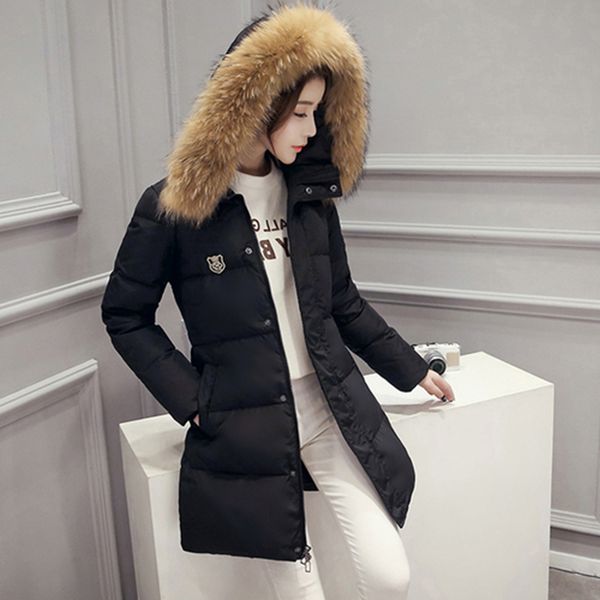 2019 new winter long coat female parkas women down jacket real fur collar parka winter hooded jacket women coats pp014, Black
2019 new winter long coat female parkas women down jacket real fur collar parka winter hooded jacket women coats pp014, Black