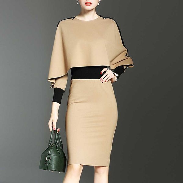 2019 autumn european and american new dress tight package hip contrast color mid skirt women, White;black
2019 autumn european and american new dress tight package hip contrast color mid skirt women, White;black