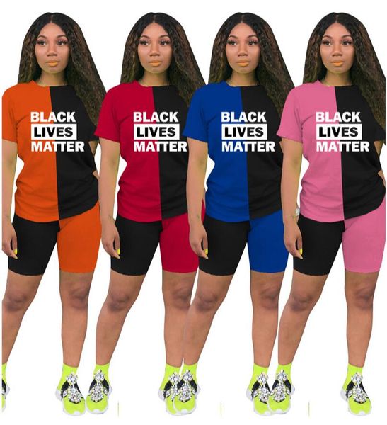 black lives matter letters women shorts sets two piece t-shirt + shorts outfits casual summer patchwork tracksuit d6813, White
black lives matter letters women shorts sets two piece t-shirt + shorts outfits casual summer patchwork tracksuit d6813, White