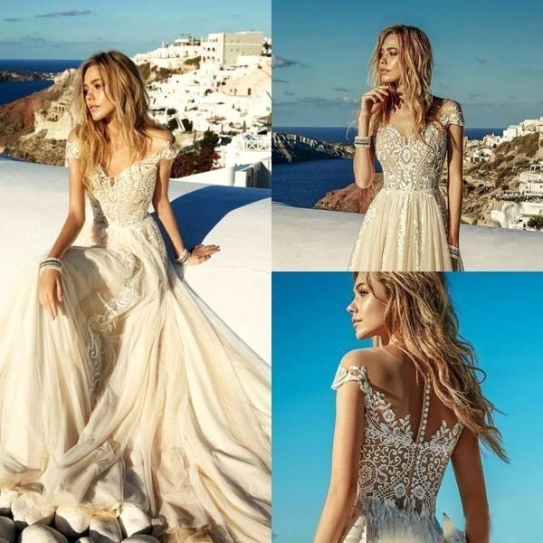2020 new summer light champagne wedding dresses boho beach chiffon lace a line appliques long bridal gowns robe de mariee2020 new summer lig, White
2020 new summer light champagne wedding dresses boho beach chiffon lace a line appliques long bridal gowns robe de mariee2020 new summer lig, White