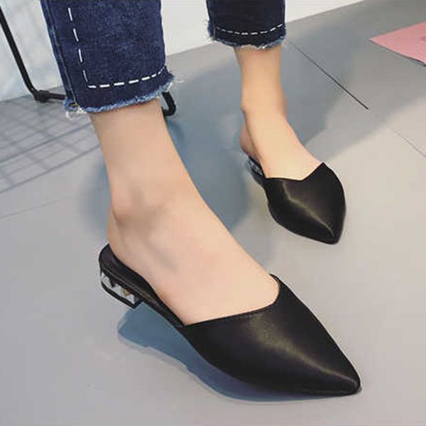 pointed toe women's slippers fashion casual silk outdoor slippers square heel shoes women's 2019 new, Black
pointed toe women's slippers fashion casual silk outdoor slippers square heel shoes women's 2019 new, Black