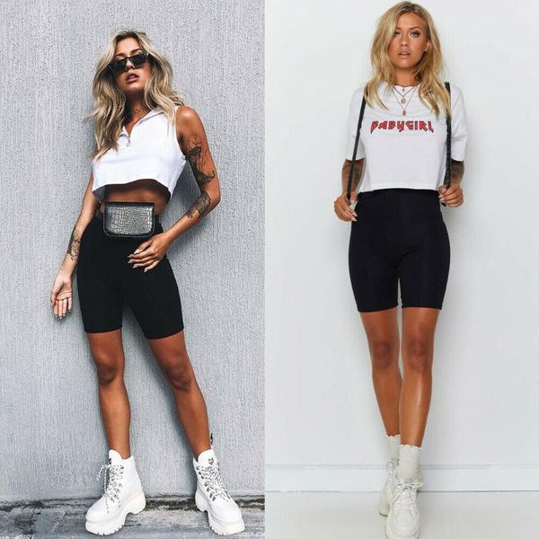 women cycling shorts dancing gym biker pants leggings active casual sports, White;black
women cycling shorts dancing gym biker pants leggings active casual sports, White;black