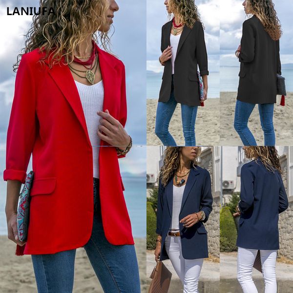 autumn casual slim blazers women coat jacket female work office lady suit pockets business notched coat women blazers mujer y711, White;black
autumn casual slim blazers women coat jacket female work office lady suit pockets business notched coat women blazers mujer y711, White;black