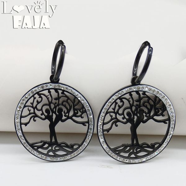 hoop & huggie 2021 fashion tree of life crystal stainless steel earrings for women big black color earings jewelry aretes e612788, Golden;silver
hoop & huggie 2021 fashion tree of life crystal stainless steel earrings for women big black color earings jewelry aretes e612788, Golden;silver