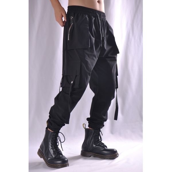 autumn and winter personality men's streamers pants hip hop pants men and women loose overalls, Black
autumn and winter personality men's streamers pants hip hop pants men and women loose overalls, Black