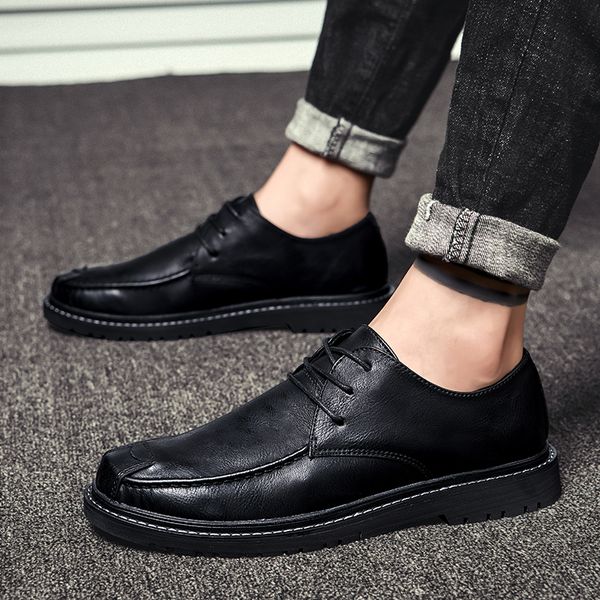 men casual leather shoes business sneakers flat shoes men loafers slip on fashion driving loafer moccasins 38-47, Black
men casual leather shoes business sneakers flat shoes men loafers slip on fashion driving loafer moccasins 38-47, Black