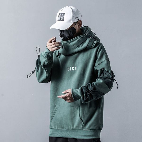 men turtleneck hooded pullover sweatshirt male streetwear hip hop embroidery loose hoodie cargo outerwear, Black
men turtleneck hooded pullover sweatshirt male streetwear hip hop embroidery loose hoodie cargo outerwear, Black