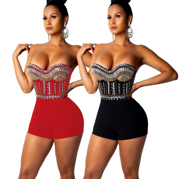 new arrivals women playsuits rhinestones beaded strapless zipper backless sleeveless nightclub shorts jumpsuits 2020 summer, Black;white
new arrivals women playsuits rhinestones beaded strapless zipper backless sleeveless nightclub shorts jumpsuits 2020 summer, Black;white