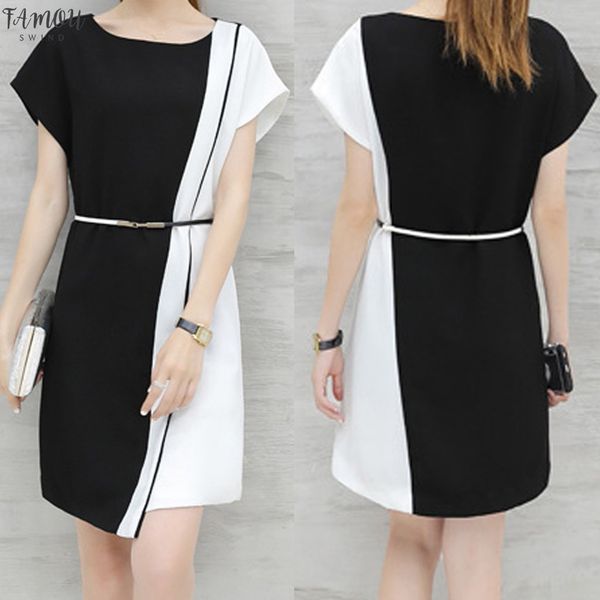 business belt o-neck casual dress summer work short sleeve summer clothes for women knee length women's dresses robe femme#g4, Black;gray
business belt o-neck casual dress summer work short sleeve summer clothes for women knee length women's dresses robe femme#g4, Black;gray