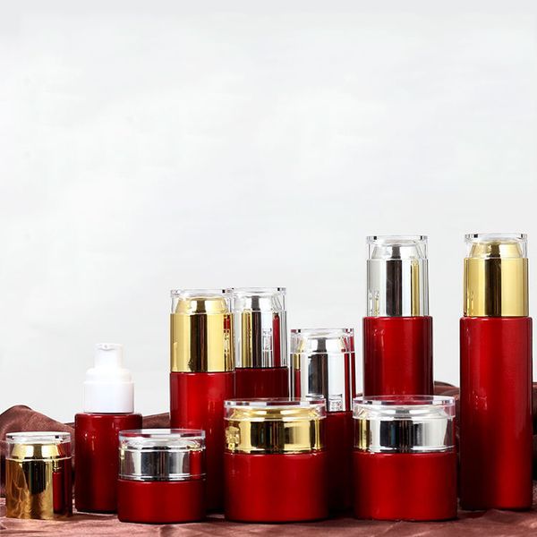 red glass jar cream bottles round cosmetic jars hand face cream spray pump bottle jars with gold/silver acrylic lid 20g-30g-50g
red glass jar cream bottles round cosmetic jars hand face cream spray pump bottle jars with gold/silver acrylic lid 20g-30g-50g