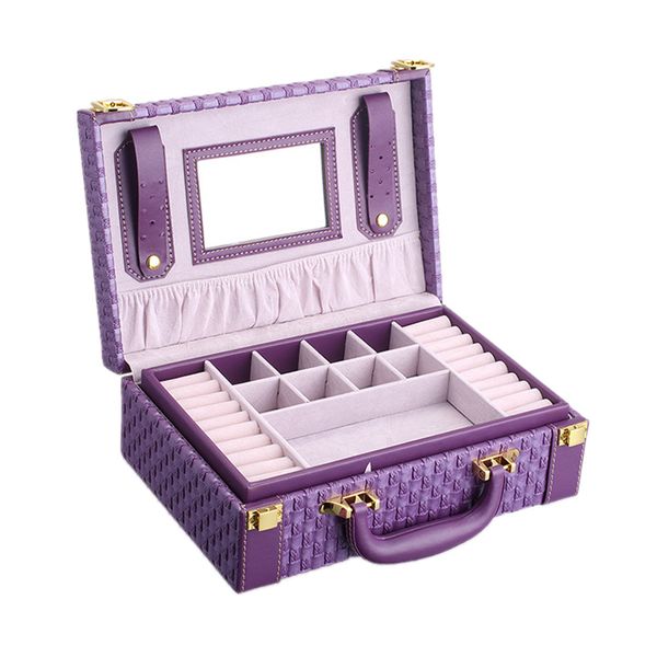 portable braided pattern necklace jewelry storage box multi-functional rings earrings organizer case for women gift t190629, Black;white
portable braided pattern necklace jewelry storage box multi-functional rings earrings organizer case for women gift t190629, Black;white