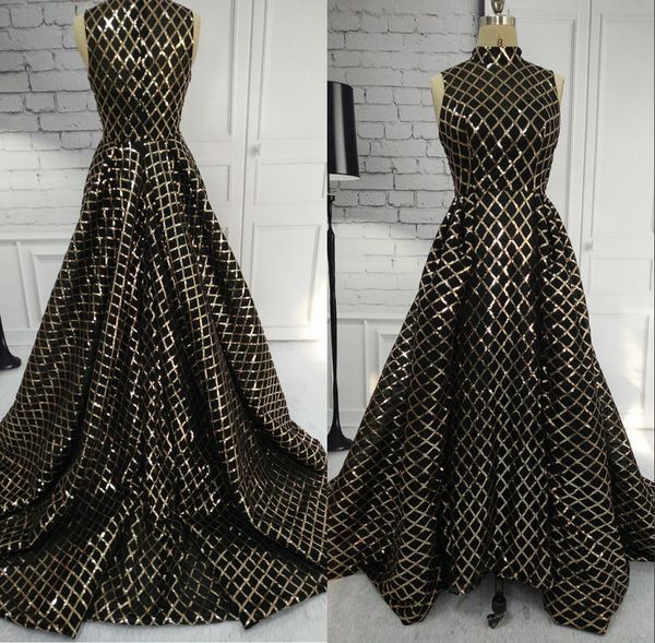 Gold Gorgeous Black Prom Dresses 2019 Sequined Sleeveless Evening Gowns With Detachable Train Sparkling Dress vestidos de noche A81
Gold Gorgeous Black Prom Dresses 2019 Sequined Sleeveless Evening Gowns With Detachable Train Sparkling Dress vestidos de noche A81