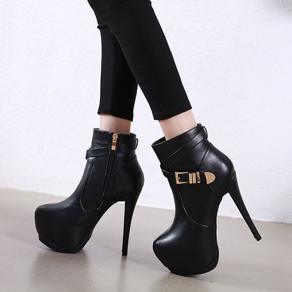 high heel boots booties ladies brand women's shoes clogs platform lace up bootee woman 2019 round toe low heels booties, Black
high heel boots booties ladies brand women's shoes clogs platform lace up bootee woman 2019 round toe low heels booties, Black