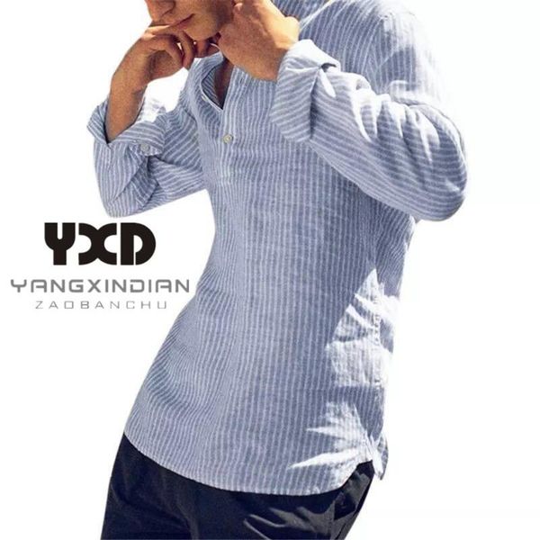 men's casual shirts fashion brand linen for men 5xl spring shirt long sleeve blue striped slim fit cotton camisas para hombre, White;black
men's casual shirts fashion brand linen for men 5xl spring shirt long sleeve blue striped slim fit cotton camisas para hombre, White;black